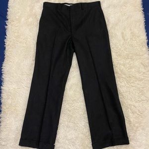 100% Wool Flat Front Vtg Kuppenheimer Charcoal Gray Dress Pants 35x29 Slacks